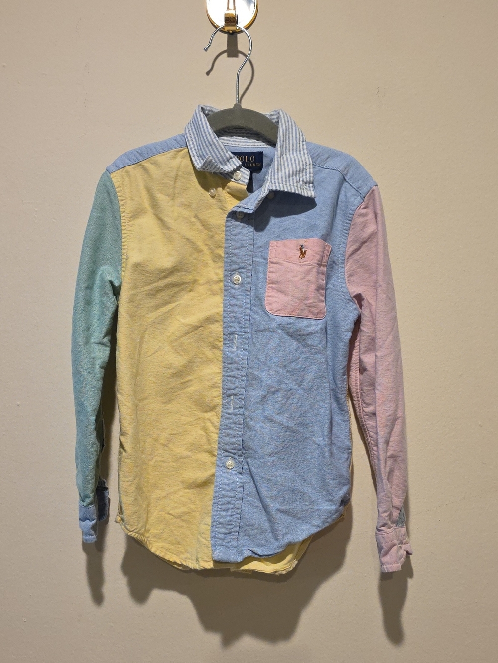 Polo by Ralph Lauren Multicolor Patchwork Button-Down Shirt - Pastel Size 6